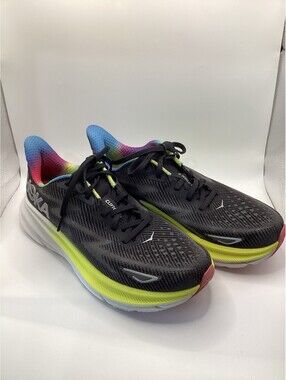 Size 9- Hoka One One HOKA Clifton 9 Black Rainbow W
